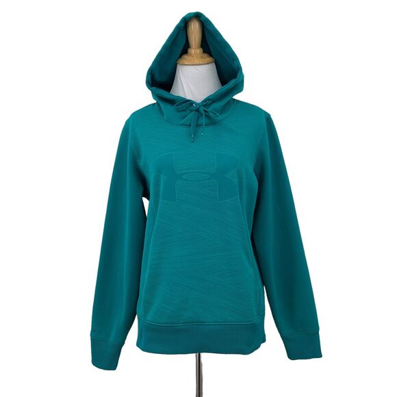 Under Armour Storm Hoodie Womens M Medium Bluegrass Semi Fitted ColdGear Fleece - Picture 1 of 13